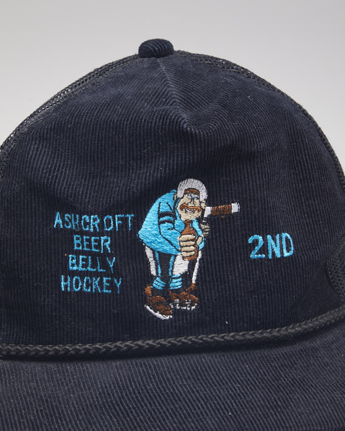 Black Corduroy Trucker Hat