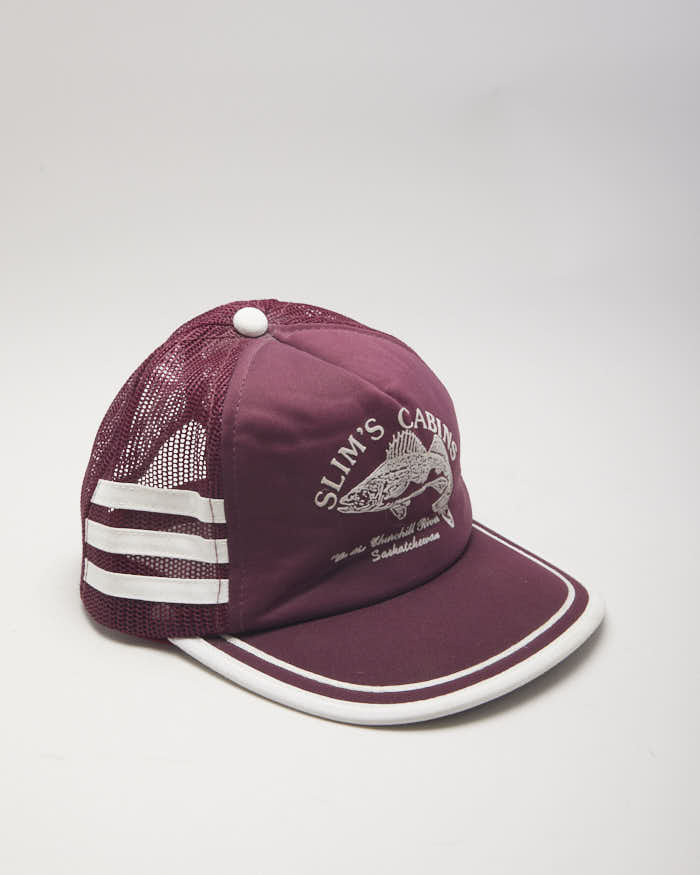 Vintage 80's Slim's Cabins Fish Trucker Cap - OS