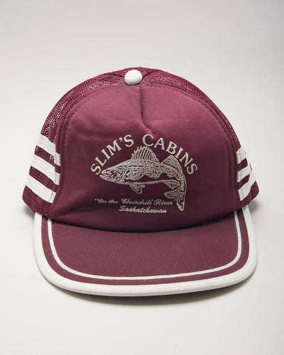 Vintage 80's Slim's Cabins Fish Trucker Cap - OS