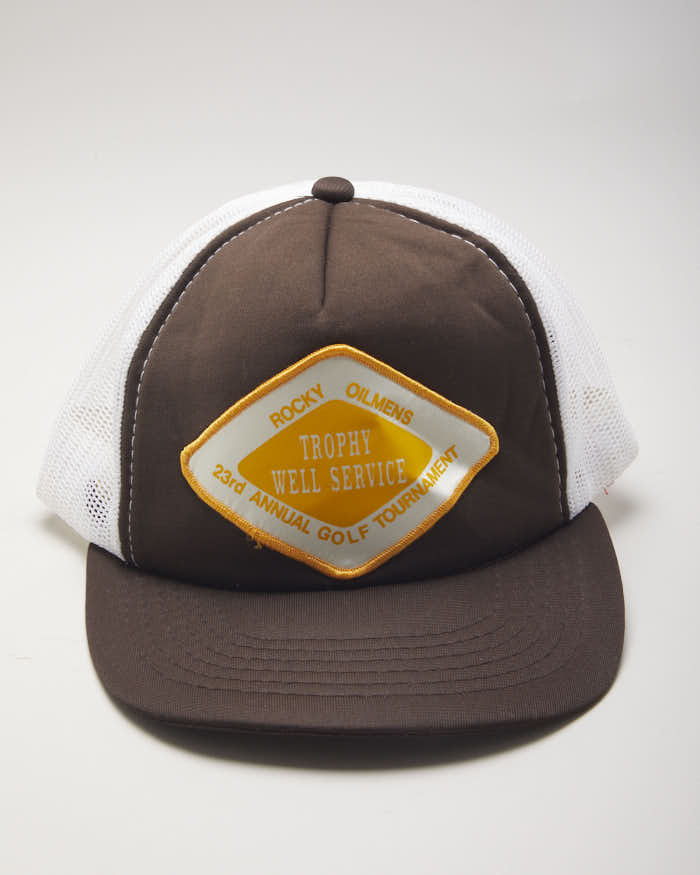 Vintage 90's Patch Brown Trucker Cap - OS
