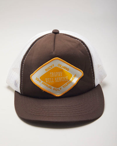 Vintage 90's Patch Brown Trucker Cap - OS