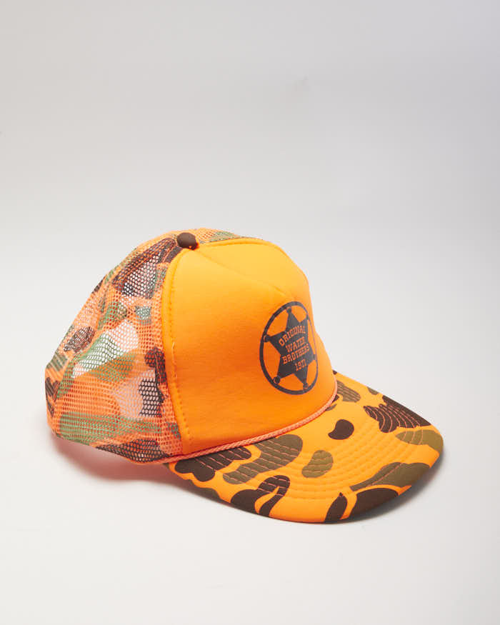Vintage 90's Orange Camo Otto Trucker Cap - OS