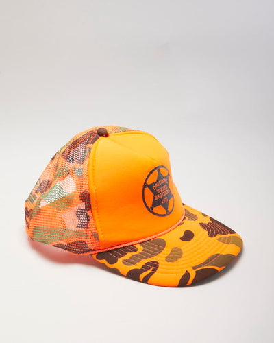 Vintage 90's Orange Camo Otto Trucker Cap - OS