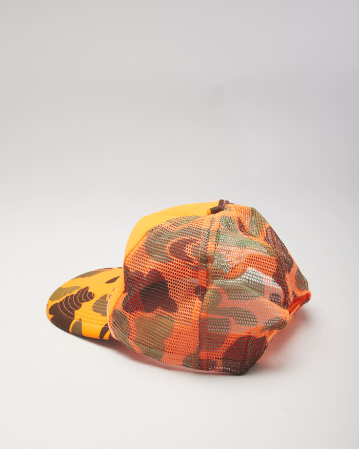 Vintage 90's Orange Camo Otto Trucker Cap - OS