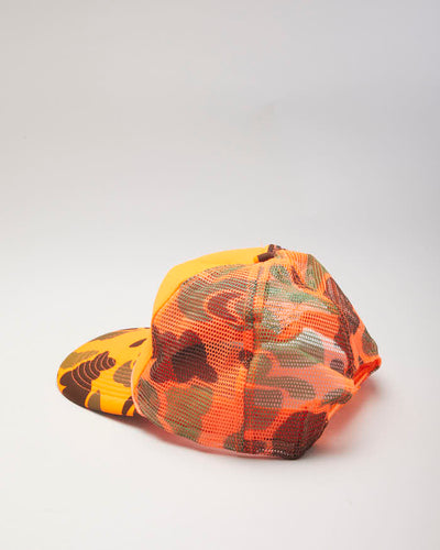 Vintage 90's Orange Camo Otto Trucker Cap - OS