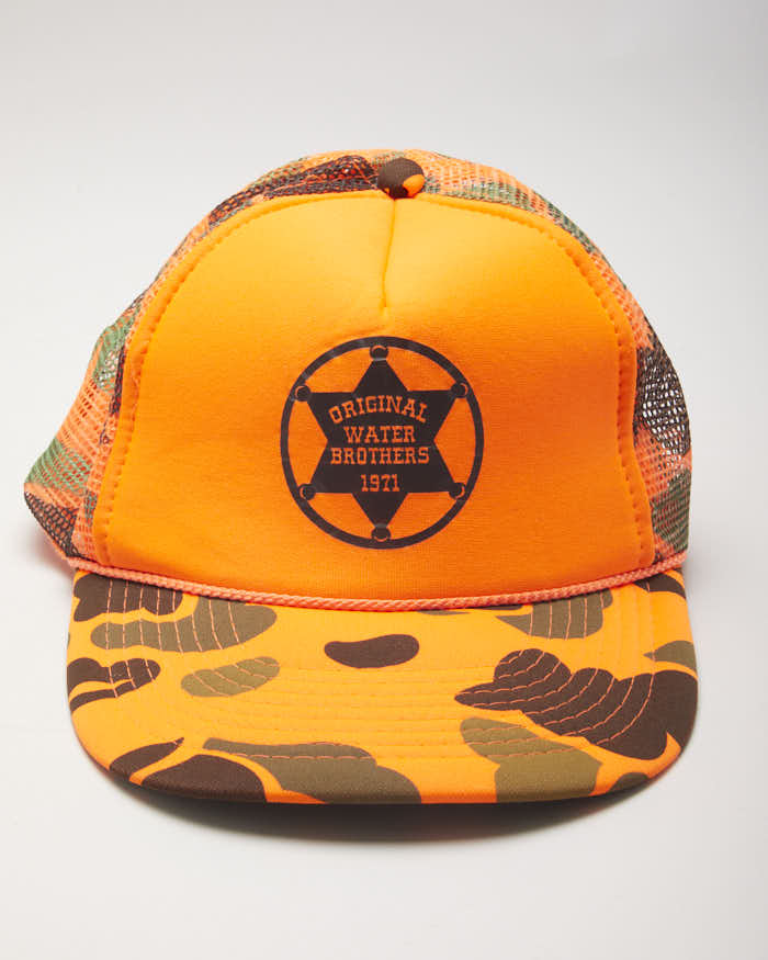 Vintage 90's Orange Camo Otto Trucker Cap - OS