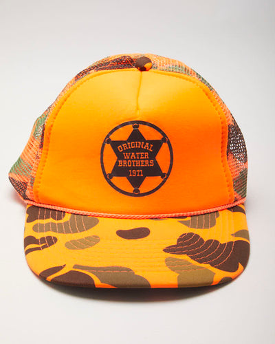 Vintage 90's Orange Camo Otto Trucker Cap - OS
