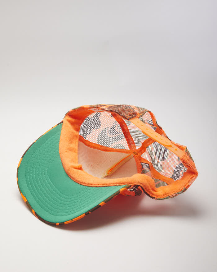Vintage 90's Orange Camo Otto Trucker Cap - OS