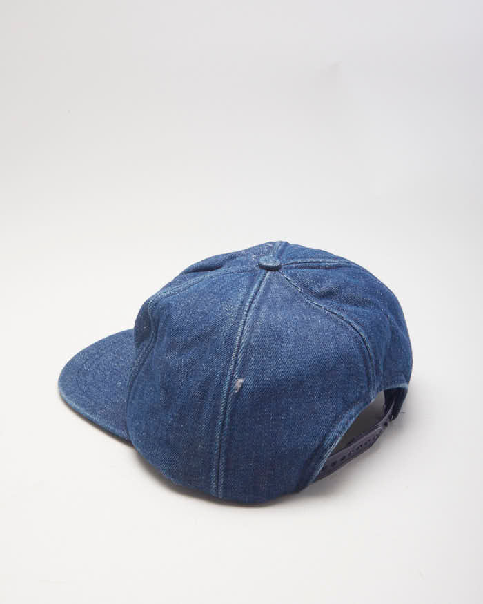 Vintage 80's Embroidered Denim Snapback Cap - OS