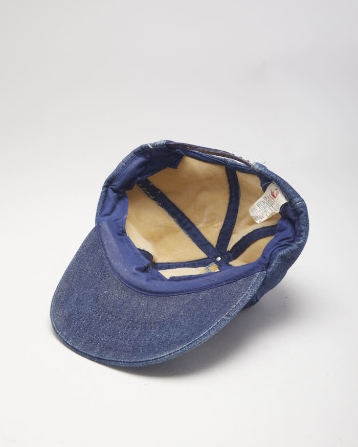 Vintage 80's Embroidered Denim Snapback Cap - OS