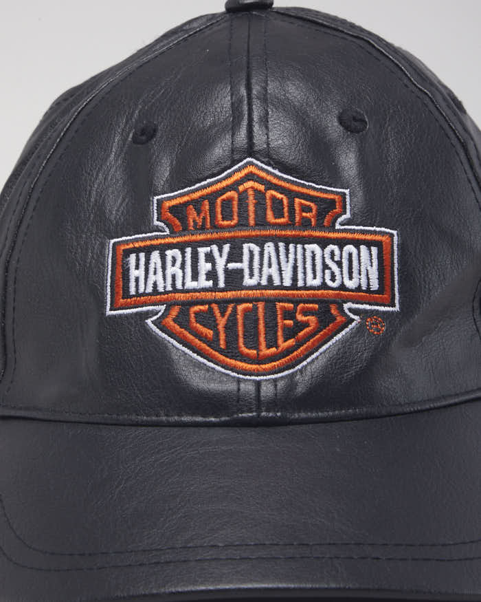 Vintage 90's Leather Harley Davidson Cap - OS