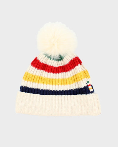 Vintage Hudson Bay Striped Bobble Beanie - OS