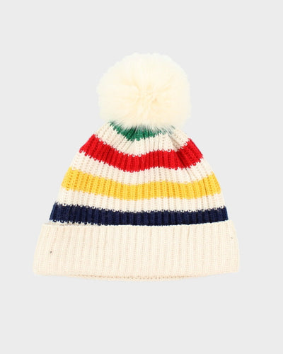 Vintage Hudson Bay Striped Bobble Beanie - OS