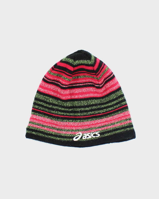 Vintage Y2K Asics Striped Skull Toque Beanie - OS