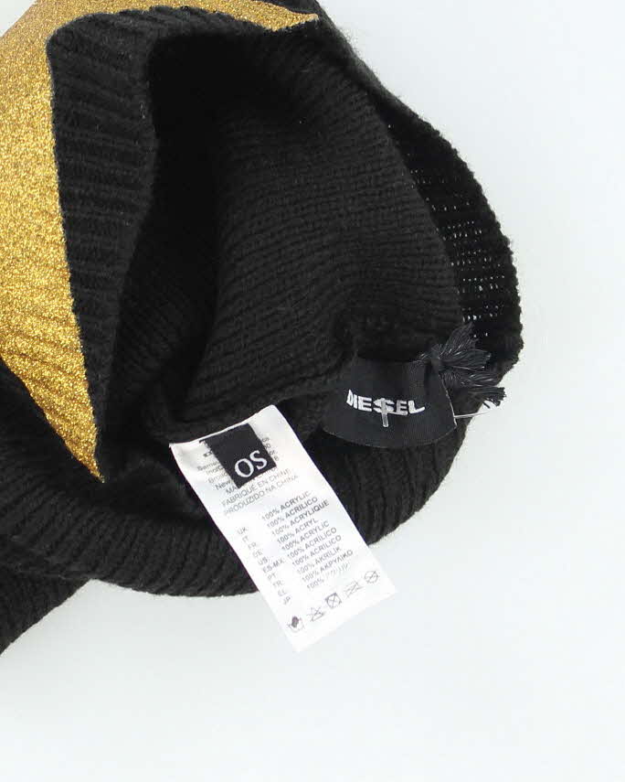 Vintage Y2K Diesel Big Star Skull Toque Beanie - OS