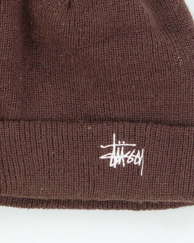 Vintage Y2K Stussy Ribbed Roll Beanie - OS