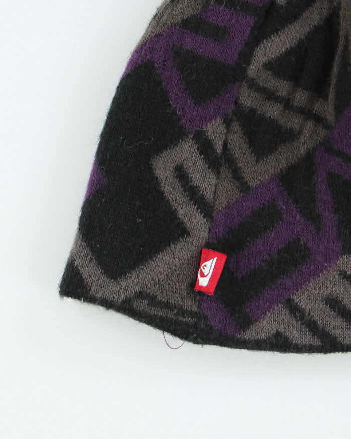 Vintage Y2K Quiksilver Patterned Toque Beanie - OS