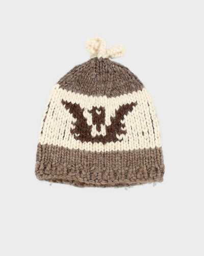 Vintage 80's Cowichan Style Wool Toque Beanie - OS