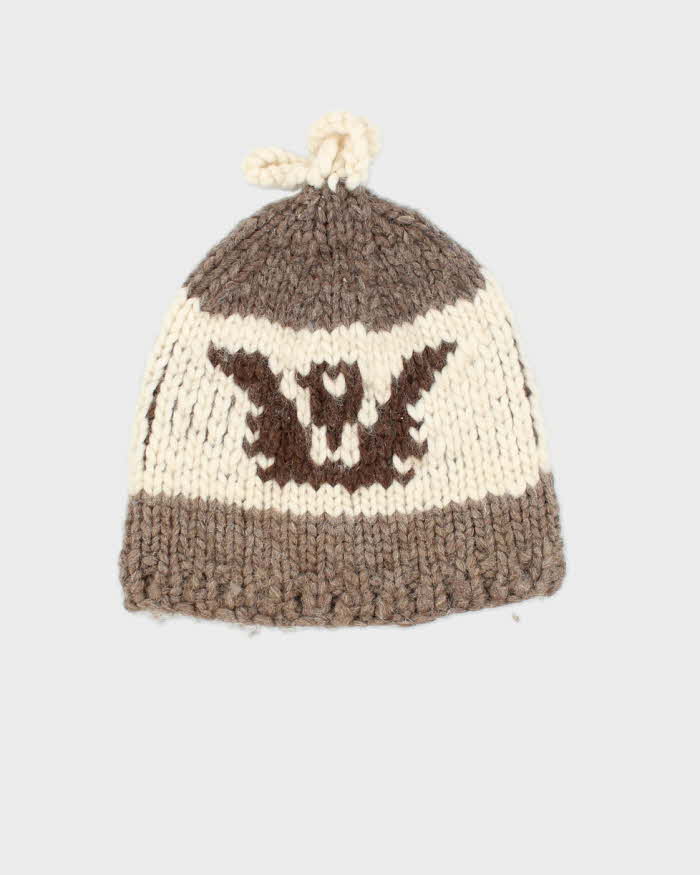 Vintage 80's Cowichan Style Wool Toque Beanie - OS