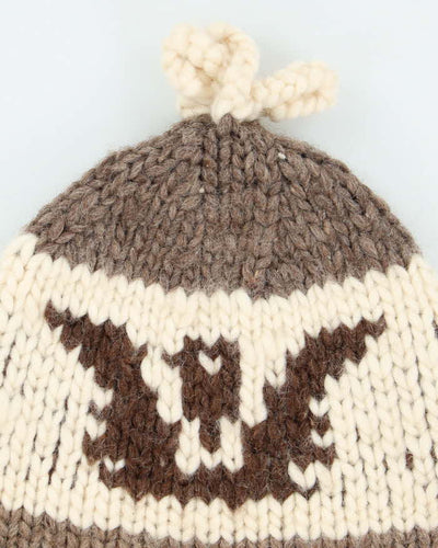 Vintage 80's Cowichan Style Wool Toque Beanie - OS