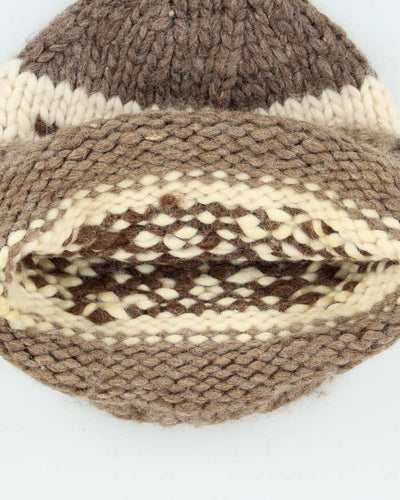 Vintage 80's Cowichan Style Wool Toque Beanie - OS