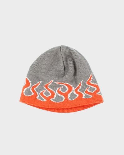 Vintage Y2K Flames Toque Beanie - OS