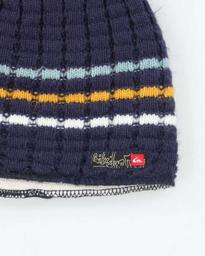 Vintage Y2K Quiksilver Striped Insulated Toque Beanie - OS