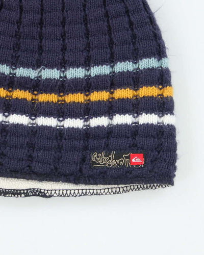 Vintage Y2K Quiksilver Striped Insulated Toque Beanie - OS