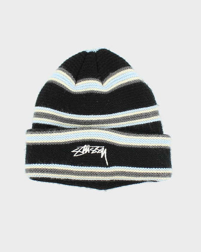 Vintage Stussy Striped Embroidered Watch Beanie - OS