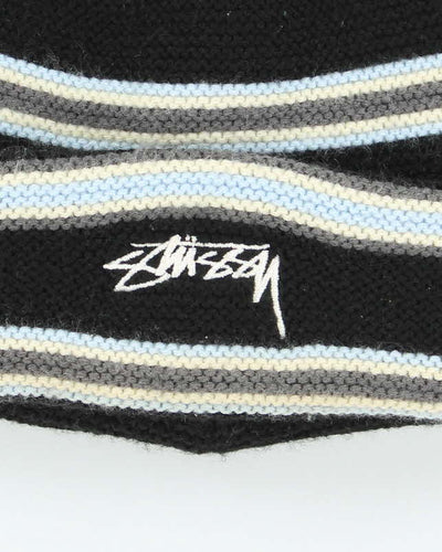 Vintage Stussy Striped Embroidered Watch Beanie - OS