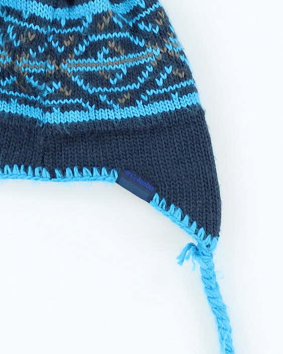 Vintage Columbia Insulated Patterned Toggle Ski Beanie - OS