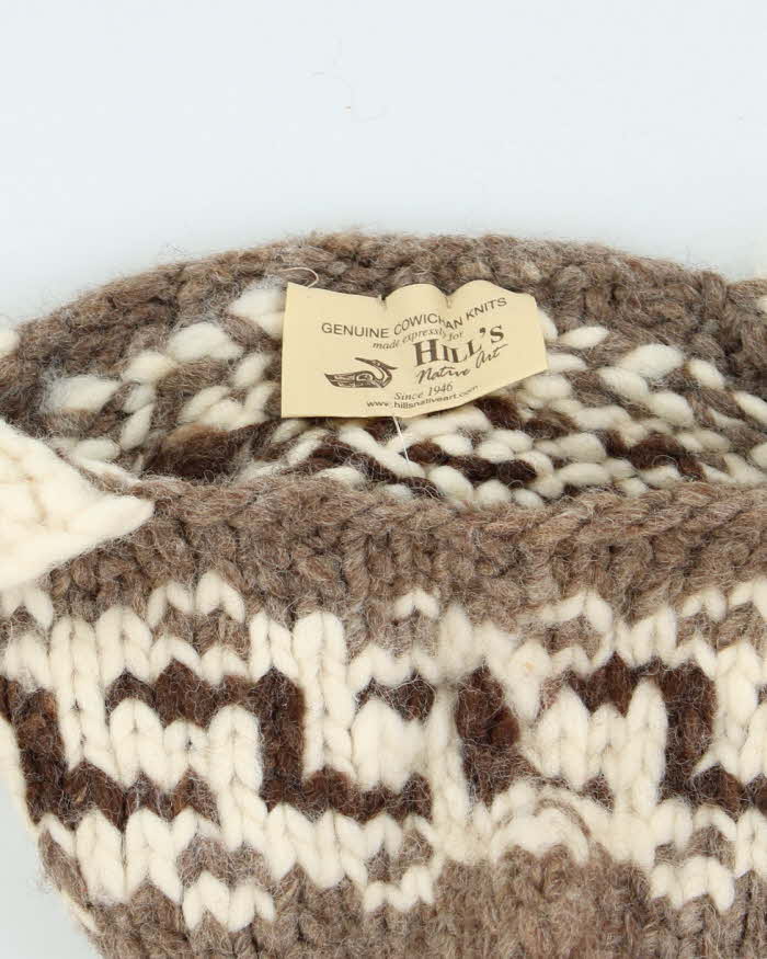 Vintage 80's Cowichan Patterned Wool Toggle Beanie - OS