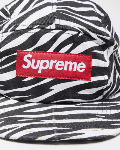 Vintage 2000's Supreme New York Zebra Print 5-Panel Camp Cap - OS