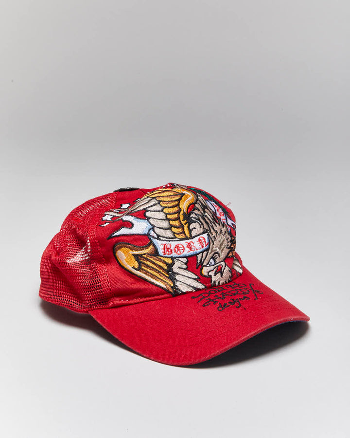 Vintage Y2K Ed Hardy Embroidered Trucker Cap - OS