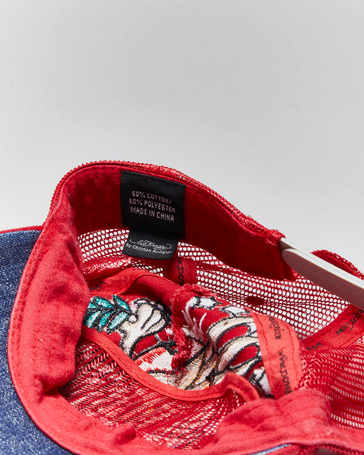 Vintage Y2K Ed Hardy Embroidered Trucker Cap - OS