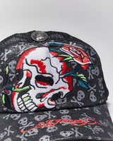 Vintage Y2K Ed Hardy Embroidered Trucker Cap - OS