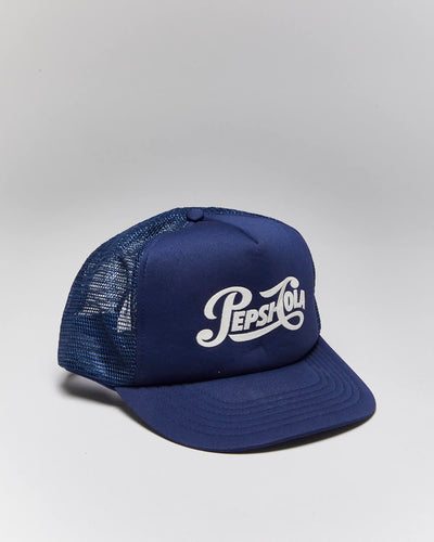 Vintage 90's Pepsi Spell Out Logo Trucker Cap - OS