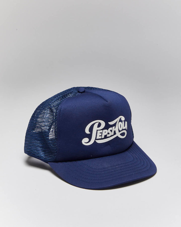 Vintage 90's Pepsi Spell Out Logo Trucker Cap - OS