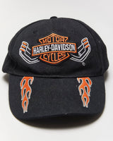 Vintage Y2K Harley Davidson Flame Embroidered Cap - OS