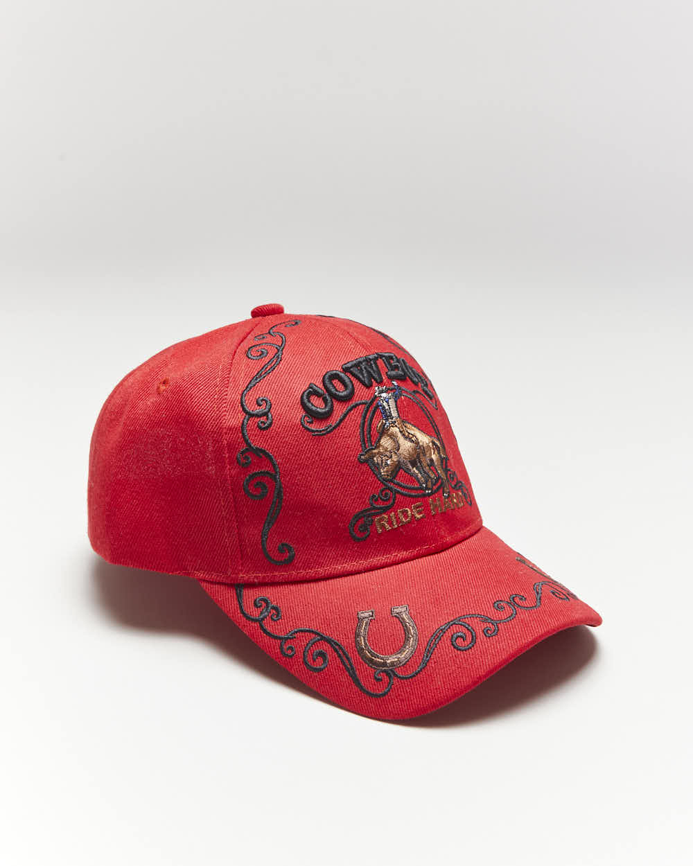 Vintage Cowboy Ride Hard Embroidered Cap - OS
