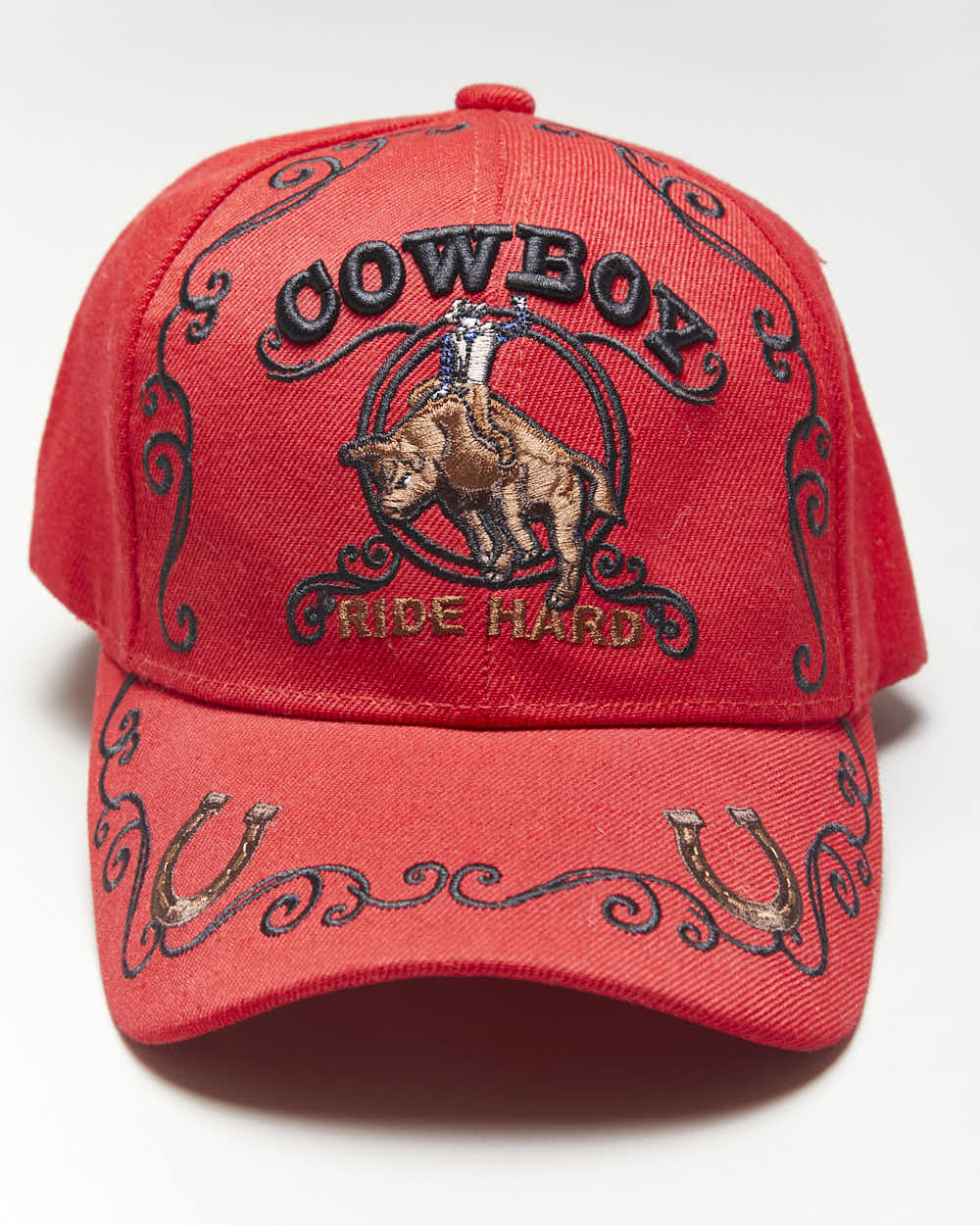 Vintage Cowboy Ride Hard Embroidered Cap - OS