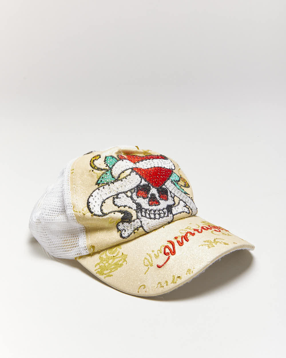 Vintage Y2K Ed Hardy Embroidered Trucker Cap - OS