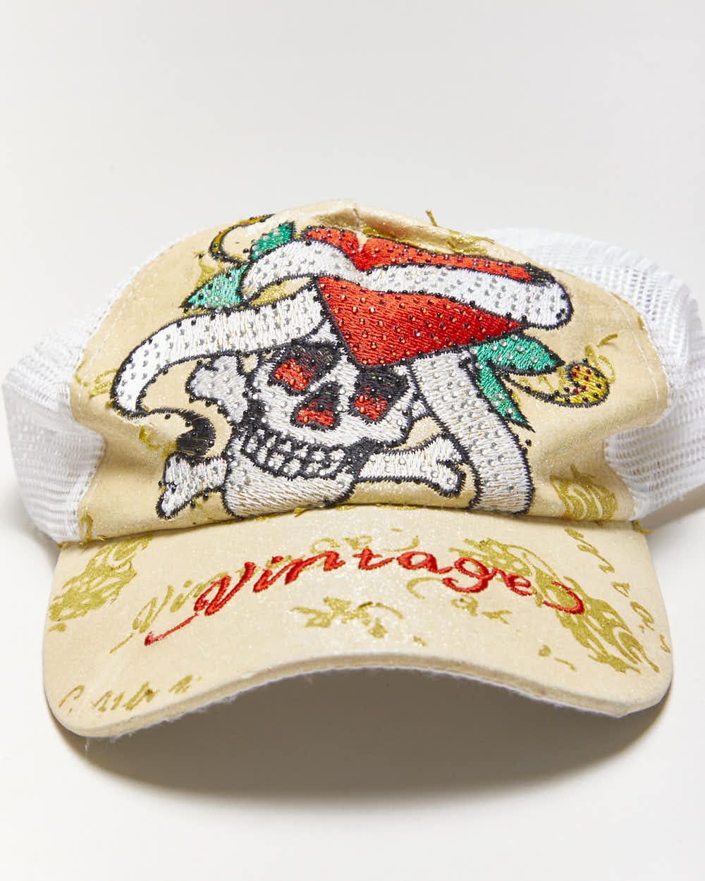 Vintage Y2K Ed Hardy Embroidered Trucker Cap - OS