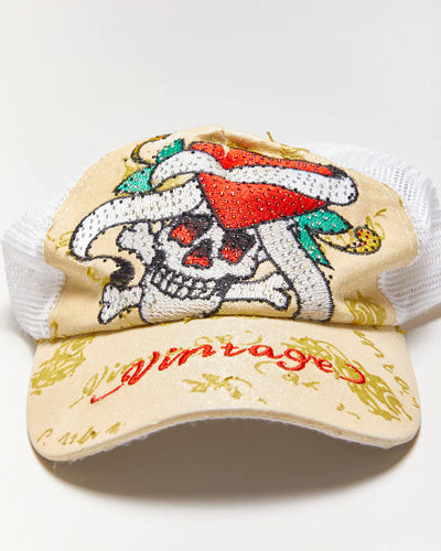 Vintage Y2K Ed Hardy Embroidered Trucker Cap - OS