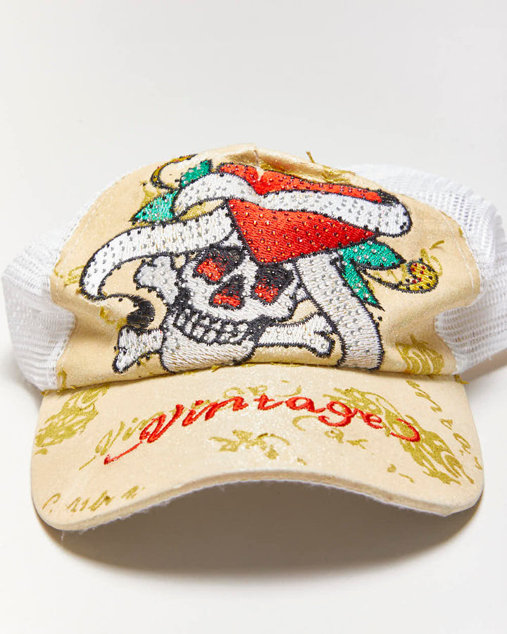 Vintage Y2K Ed Hardy Embroidered Trucker Cap - OS