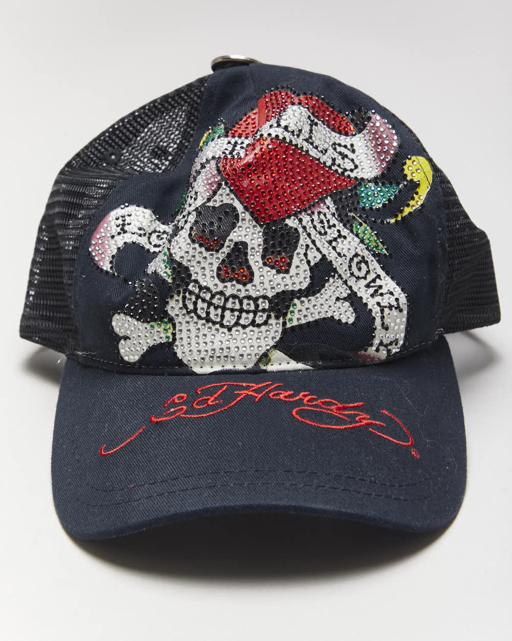 Vintage Y2K Ed Hardy Embroidered Trucker Cap - OS