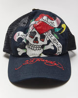 Vintage Y2K Ed Hardy Embroidered Trucker Cap - OS
