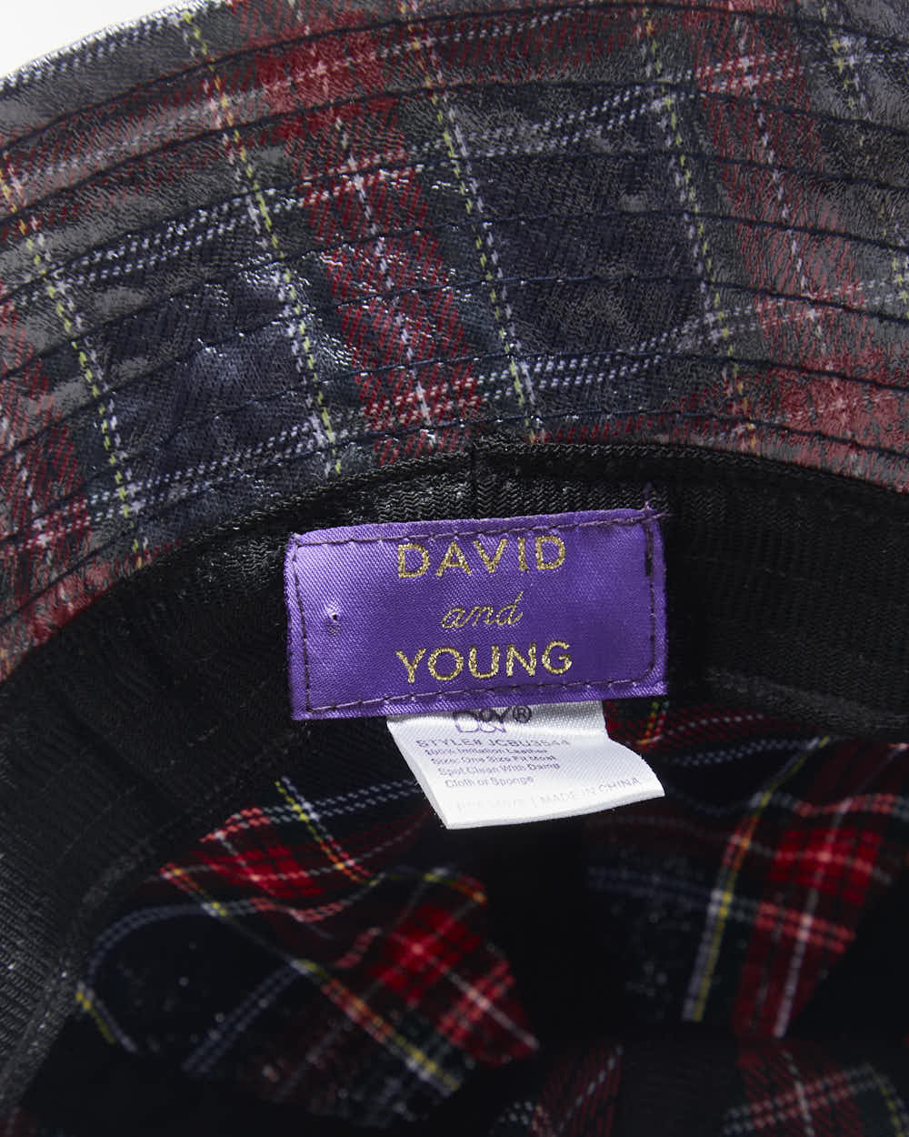 Vintage David And Young Plaid Waterproof Bucket Hat - OS