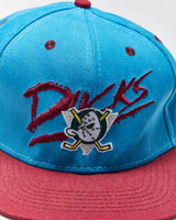 Vintage 90's The Mighty Ducks Embroidered Hockey Snapback Cap - OS
