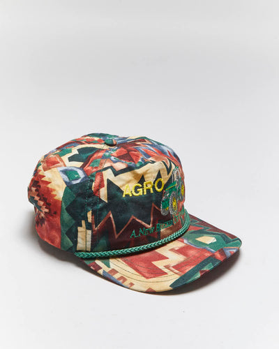 Vintage 90's AGRO Tractor Embroidered Geometric Snapback Cap - OS